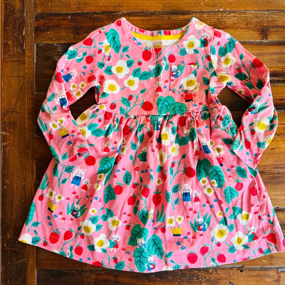 Mini Boden Kitty Cat and Strawberry Dress